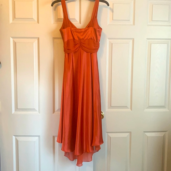 *David’s Bridal Burnt Orange Tea Length Dress Size 4 - Picture 8 of 12